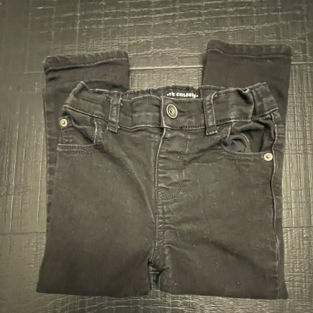 💜EUC Children’s Place Black Jeans Extensible Stretch Waist 5pocket/1snap denim